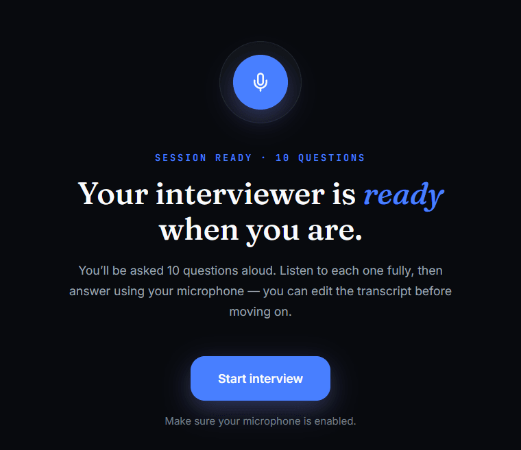 Interview session preview